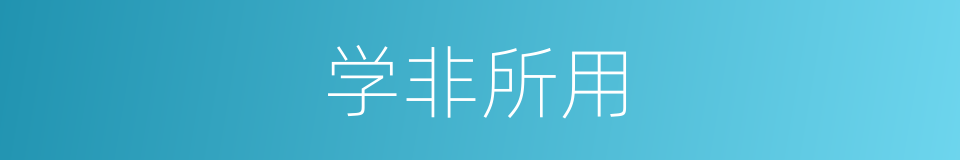 学非所用的意思