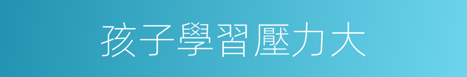 孩子學習壓力大的同義詞