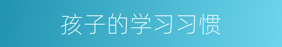 孩子的学习习惯的同义词