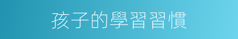 孩子的學習習慣的同義詞