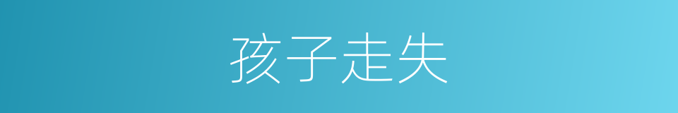 孩子走失的同义词