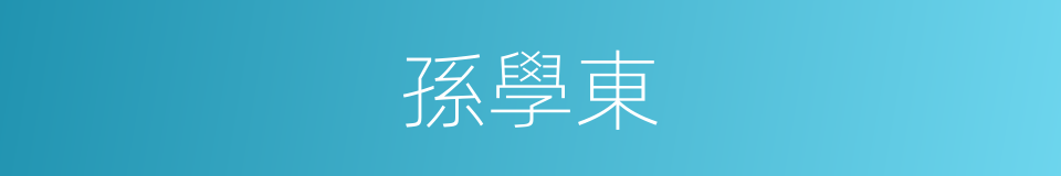 孫學東的同義詞