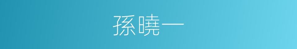 孫曉一的同義詞