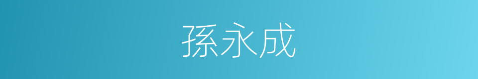孫永成的同義詞