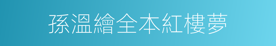 孫溫繪全本紅樓夢的同義詞