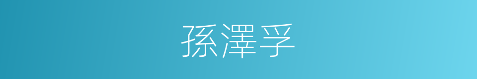 孫澤孚的同義詞