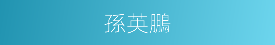 孫英鵬的同義詞