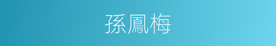孫鳳梅的同義詞