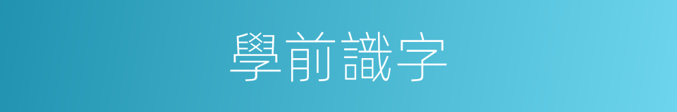 學前識字的同義詞