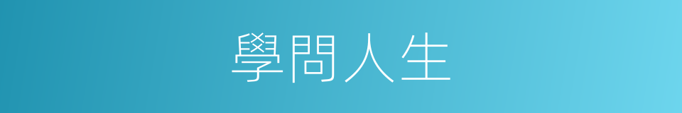學問人生的同義詞