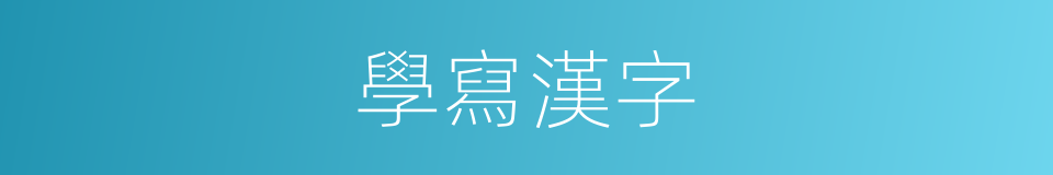 學寫漢字的同義詞