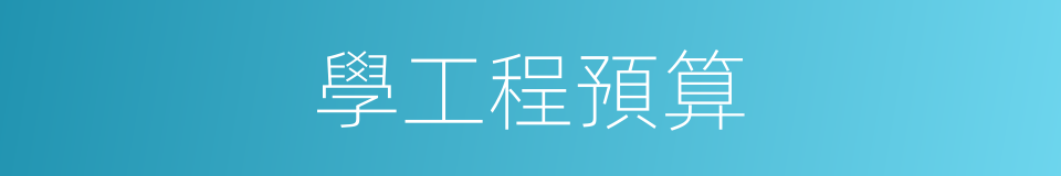 學工程預算的同義詞