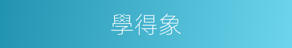 學得象的同義詞