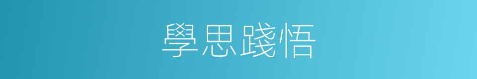 學思踐悟的意思
