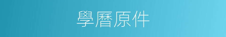 學曆原件的同義詞