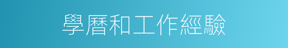 學曆和工作經驗的同義詞