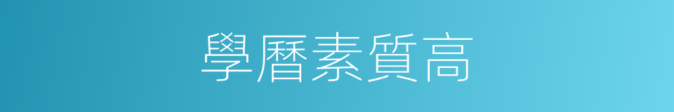 學曆素質高的同義詞