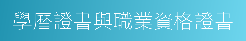 學曆證書與職業資格證書的同義詞