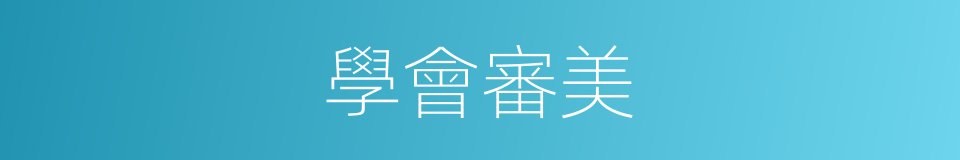 學會審美的同義詞