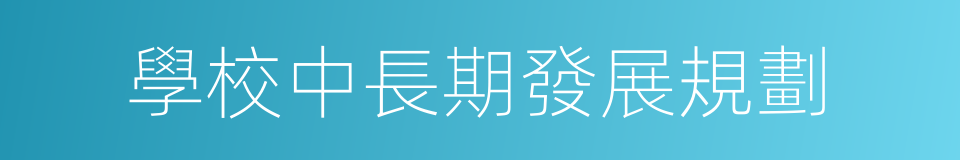 學校中長期發展規劃的同義詞