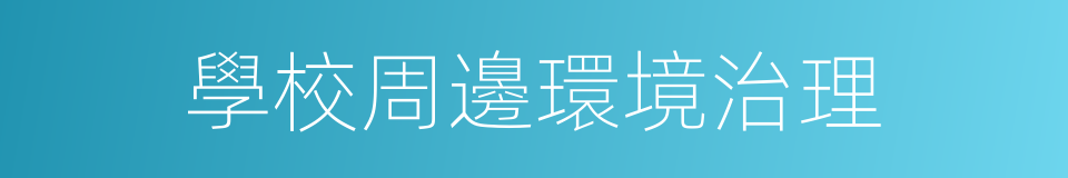 學校周邊環境治理的同義詞