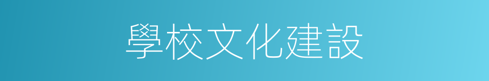 學校文化建設的同義詞