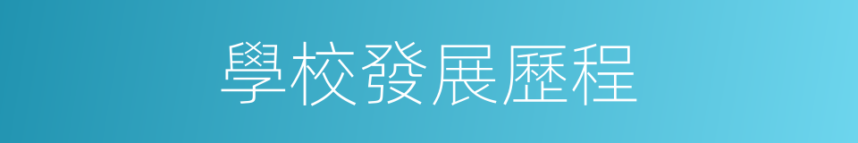 學校發展歷程的同義詞