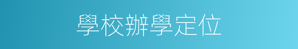 學校辦學定位的同義詞