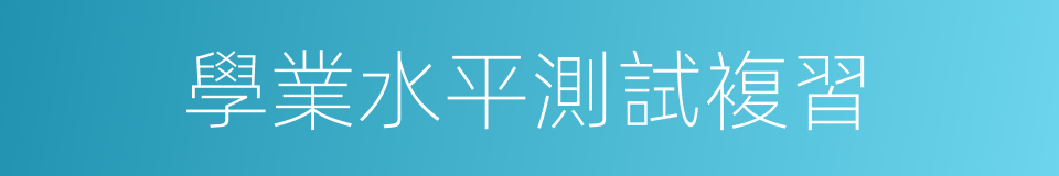學業水平測試複習的同義詞