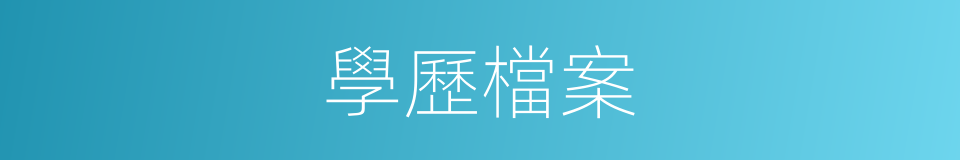 學歷檔案的同義詞