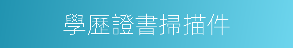 學歷證書掃描件的同義詞