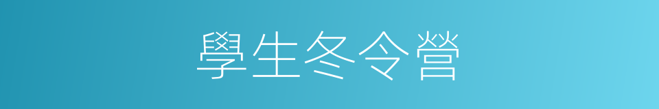 學生冬令營的同義詞