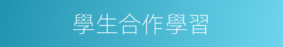 學生合作學習的同義詞
