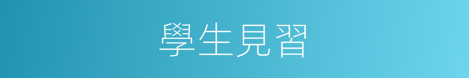 學生見習的同義詞