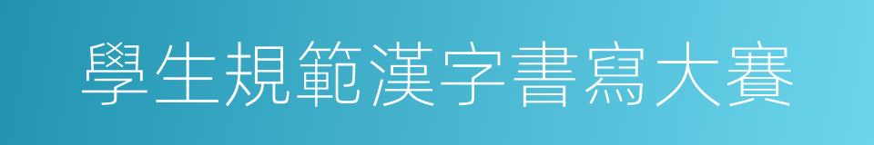學生規範漢字書寫大賽的同義詞