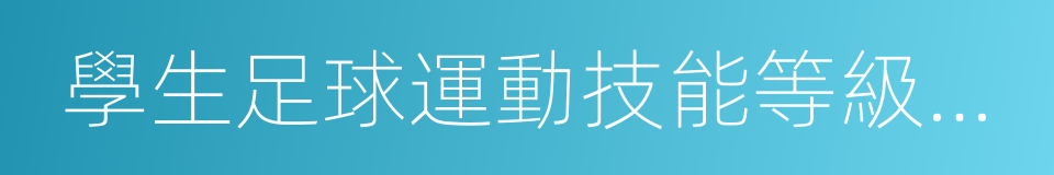 學生足球運動技能等級評定標准的同義詞