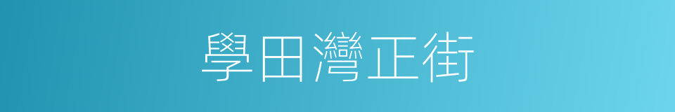 學田灣正街的同義詞