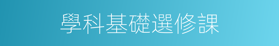 學科基礎選修課的同義詞