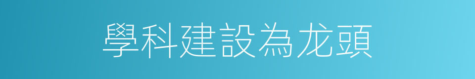 學科建設為龙頭的同義詞