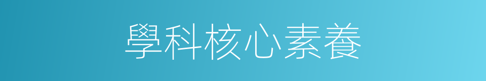 學科核心素養的同義詞