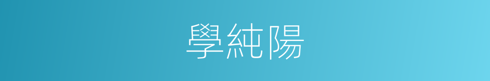 學純陽的同義詞