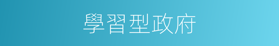學習型政府的同義詞