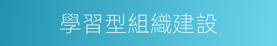 學習型組織建設的同義詞