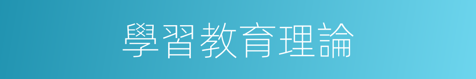 學習教育理論的同義詞