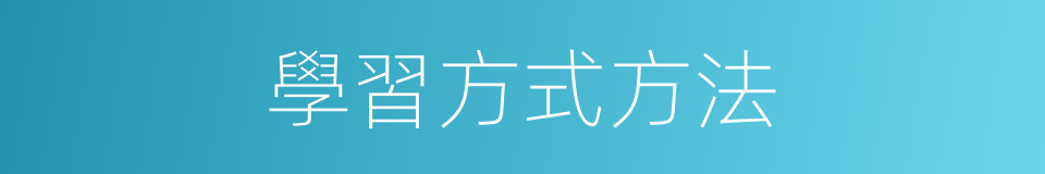 學習方式方法的同義詞