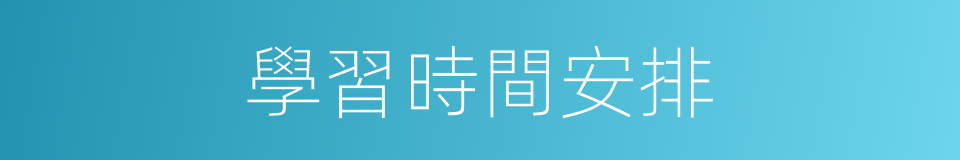學習時間安排的同義詞