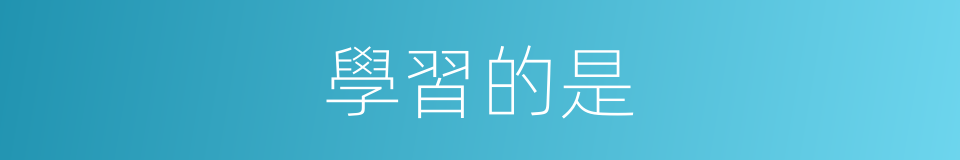 學習的是的意思