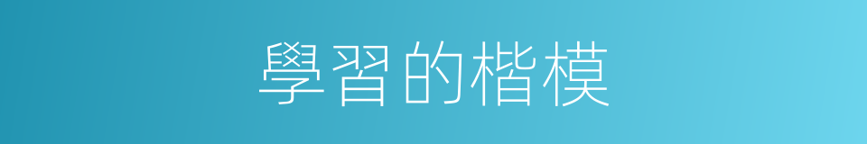 學習的楷模的同義詞
