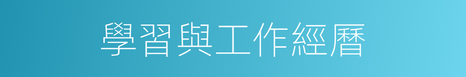 學習與工作經曆的同義詞