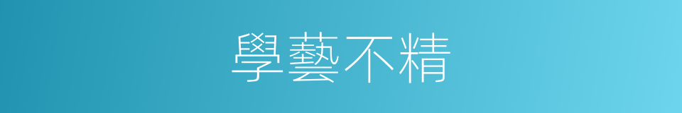 學藝不精的意思